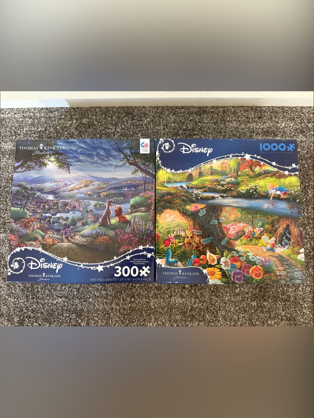 Disney Thomas Kinkade Puzzle Duo in Blue – 300 & 1000 Piece Sets